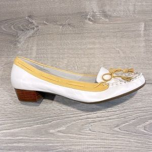 Y2K Vintage Alfani Leather Moccasin 1” Heel Loafer